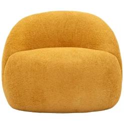 Poltrona Arancione Senape Rivestimento in Tessuto Bouclè Braccioli 80x56x83h cm, Materiale Struttura in Tessuto - Nubra