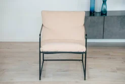 Poltrona Beige Braccioli Peso Supportato 120 kg 61x67x75h cm, Materiale Struttura in Metallo - Appare