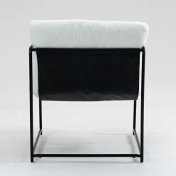 Poltrone|Poltroncine > Dmora Poltrona Braccioli Peso Supportato 120 kg 61x67x75h cm, Materiale Struttura in Metallo - Appare Bianco