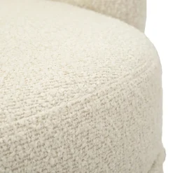 Poltrona Bianco Crema Nero Base Girevole Braccioli 70x72x75h cm, Materiale Struttura in Legno Nobilitato - Morond