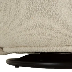 Poltrona Bianco Crema Nero Base Girevole Braccioli 70x72x75h cm, Materiale Struttura in Legno Nobilitato - Morond