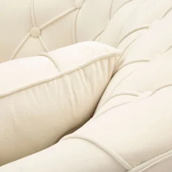 Poltrona Bianco Crema oro con Cuscino Braccioli 88x83x91h cm, Sfumatura Colore Struttura Crema - Turtuk