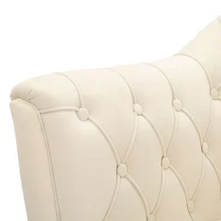 Poltrona Bianco Crema oro con Cuscino Braccioli 88x83x91h cm, Sfumatura Colore Struttura Crema - Turtuk