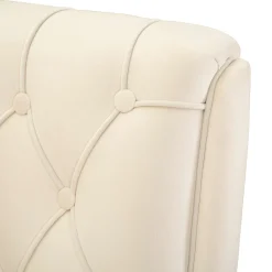Poltrona Bianco Crema oro con Cuscino Braccioli 88x83x91h cm, Sfumatura Colore Struttura Crema - Turtuk
