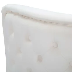 Poltrone > Dmora Poltrona Bianco Crema oro Rivestimento in Velluto Braccioli 76x74x71h cm, Materiale Struttura in Metallo - Killar Oro, Bianco Crema