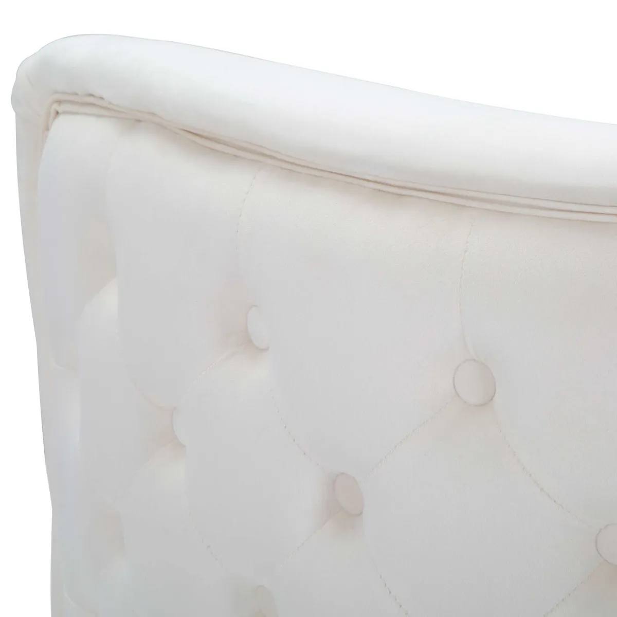 Poltrone > Dmora Poltrona Bianco Crema oro Rivestimento in Velluto Braccioli 76x74x71h cm, Materiale Struttura in Metallo - Killar Oro, Bianco Crema