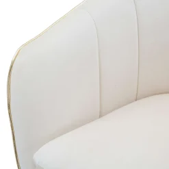 Poltrona Bianco oro Braccioli Materiale Struttura in Tessuto 62x58x78h cm, Colore Struttura oro - Cachi