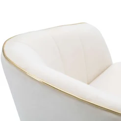 Poltrona Bianco oro Braccioli Materiale Struttura in Tessuto 62x58x78h cm, Colore Struttura oro - Cachi