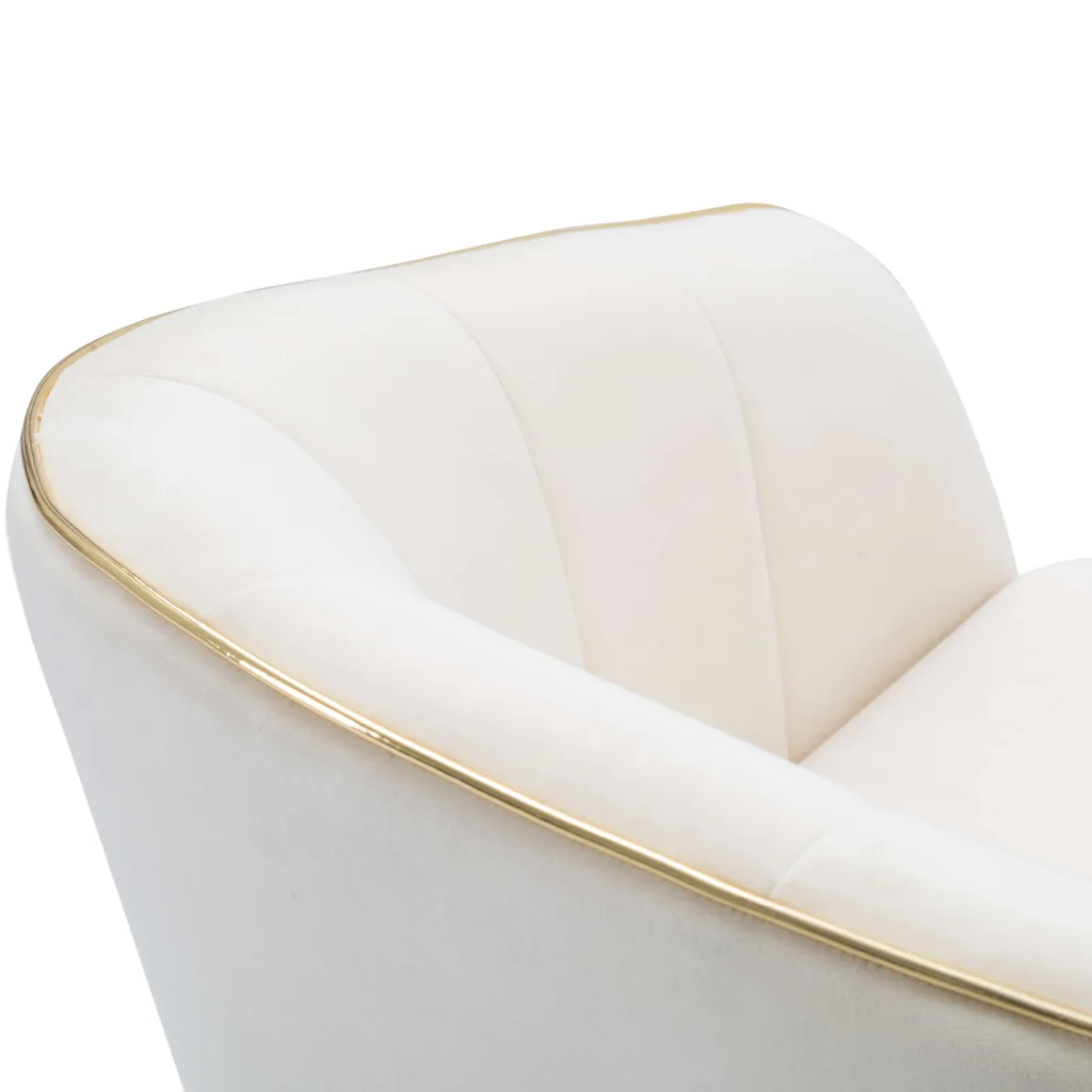 Poltrona Bianco oro Braccioli Materiale Struttura in Tessuto 62x58x78h cm, Colore Struttura oro - Cachi