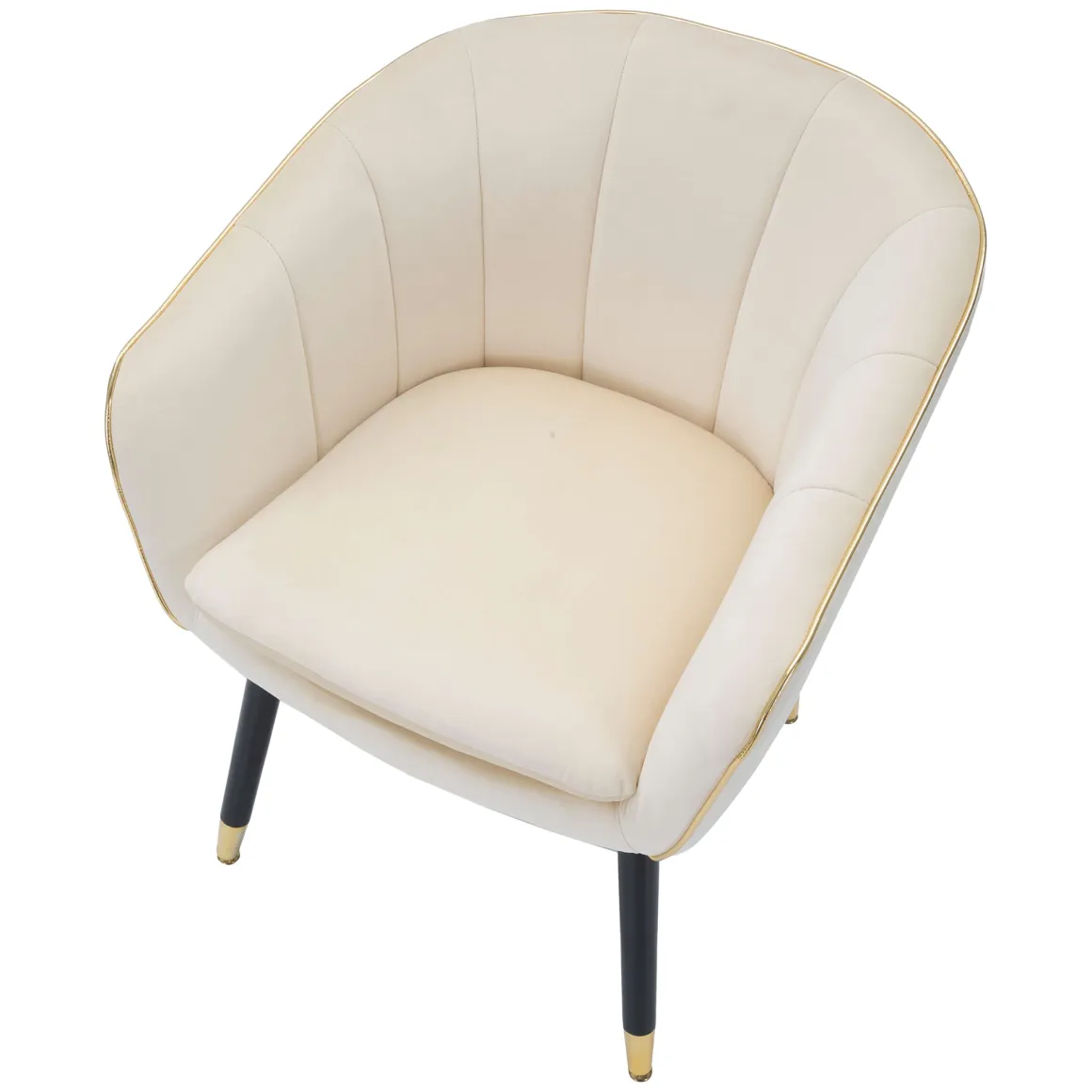 Poltrona Bianco oro Braccioli Materiale Struttura in Tessuto 62x58x78h cm, Colore Struttura oro - Cachi