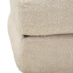 Poltrone > Dmora Poltrona Reclinabile Trasformabile in Letto, Rivestimento in Tessuto Bouclè 31x31x97h cm, Materiale Struttura in Tessuto - Abyane Bianco