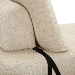 Poltrone > Dmora Poltrona Reclinabile Trasformabile in Letto, Rivestimento in Tessuto Bouclè 31x31x97h cm, Materiale Struttura in Tessuto - Abyane Bianco