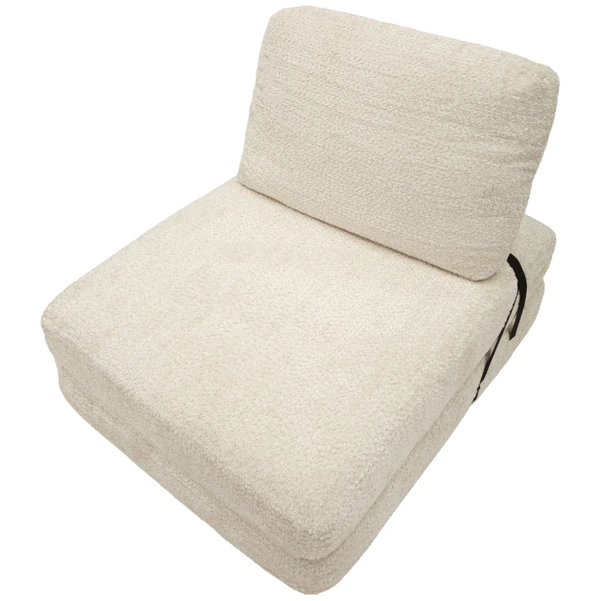 Poltrone > Dmora Poltrona Reclinabile Trasformabile in Letto, Rivestimento in Tessuto Bouclè 31x31x97h cm, Materiale Struttura in Tessuto - Abyane Bianco