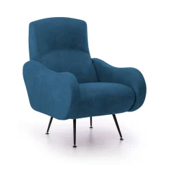 Poltrone|Poltrone Relax > Dmora Poltrona Braccioli Peso Supportato 90 kg 70x100x98h cm, Materiale Struttura in Legno Made in Italy - Lasnigo Blu