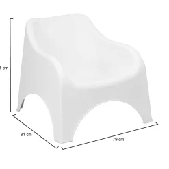 Poltrone|Poltrone Da Esterno > Dmora Poltrona da Esterno una Sedia 79x81 cm, Braccioli - Agri Bianco