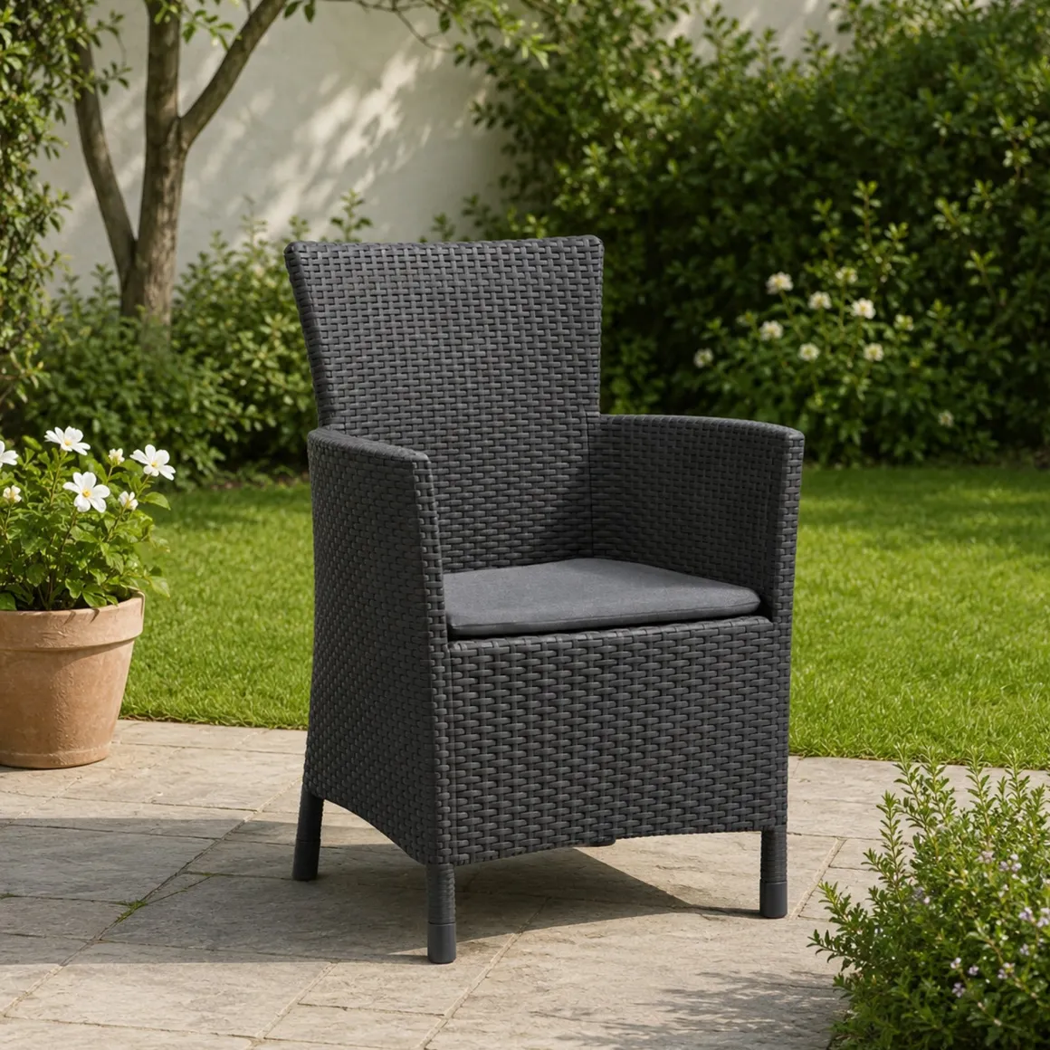 Poltrona da esterno Steinbach, 62x60 h89 cm, Antracite