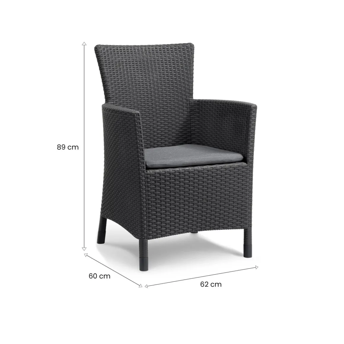Poltrona da esterno Steinbach, 62x60 h89 cm, Antracite