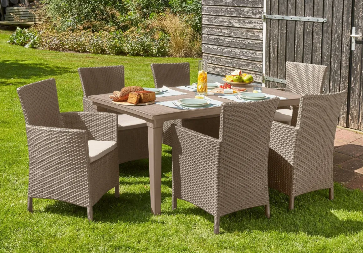 Poltrona da esterno Steinbach, 62x60 h89 cm, Tortora