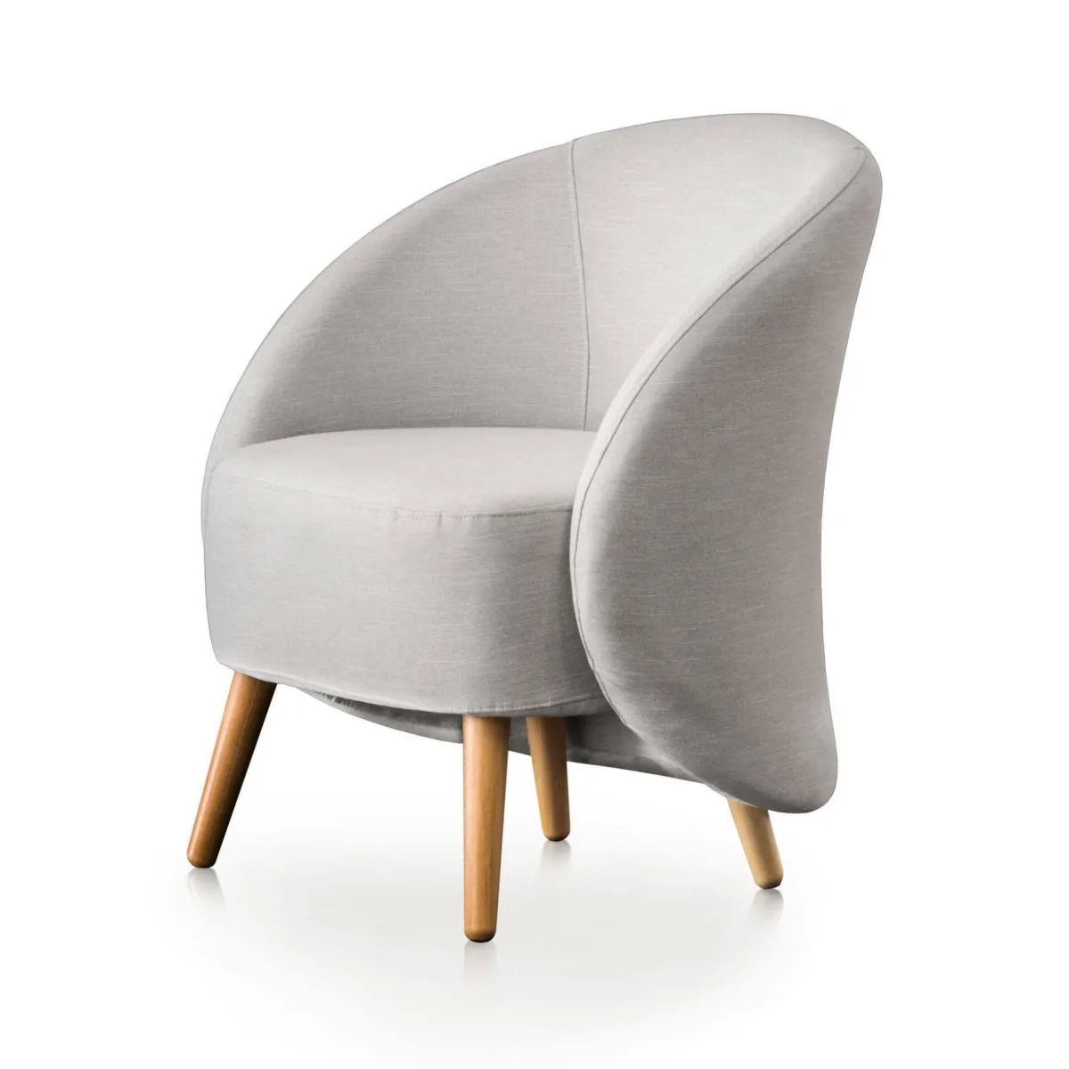 Poltrone|Poltroncine > Dmora Poltrona design in metallo e poliestere grigia - Alla Grigio