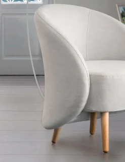 Poltrone|Poltroncine > Dmora Poltrona design in metallo e poliestere grigia - Alla Grigio