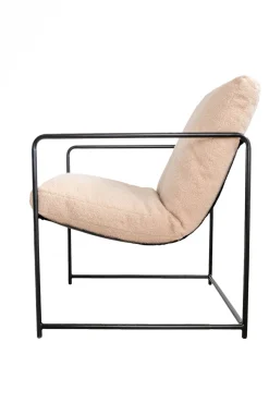 Salotto > Dmora Poltrona design in metallo e tessuto - Appare Bianco