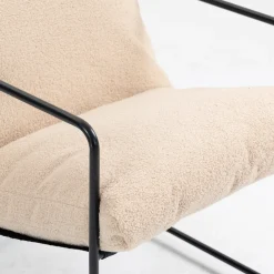 Salotto > Dmora Poltrona design in metallo e tessuto - Appare Bianco