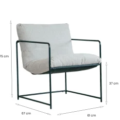 Salotto > Dmora Poltrona design in metallo e tessuto - Appare Marrone