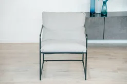 Salotto > Dmora Poltrona design in metallo e tessuto - Appare Marrone