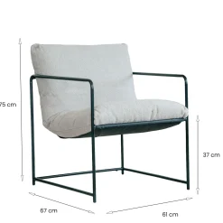 Poltrone|Poltrone Relax > Dmora Poltrona Braccioli Peso Supportato 90 kg 70x100x98h cm, Materiale Struttura in Legno Made in Italy - Lasnigo Grigio
