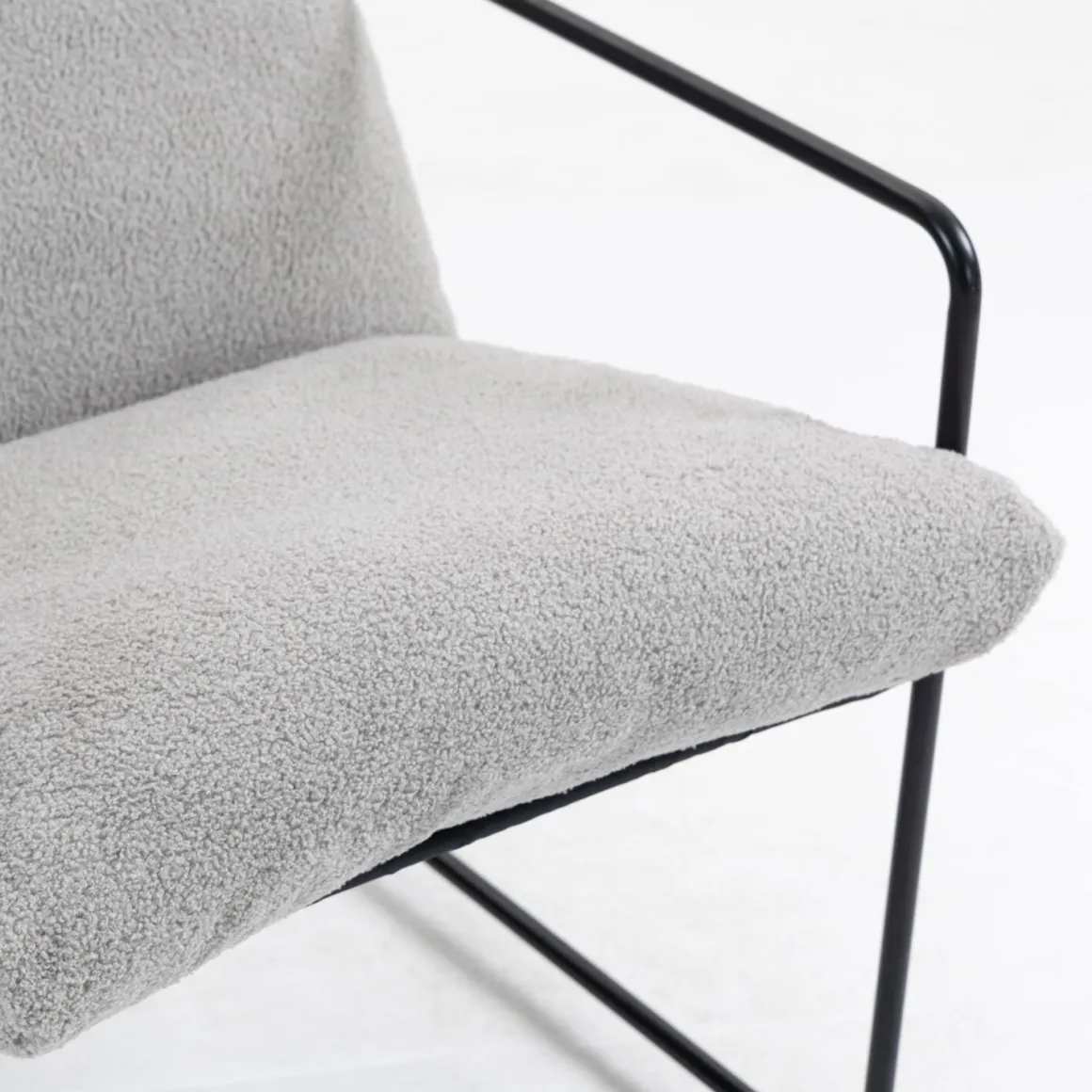 Poltrona Grigio Braccioli Peso Supportato 120 kg 61x67x75h cm, Materiale Struttura in Metallo - Appare