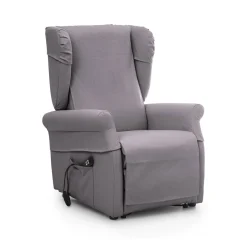Poltrone|Poltrone Relax > Dmora Poltrona Sfoderabile Reclinabile 75x84x107h cm, Braccioli Made in Italy - Treia Grigio Chiaro