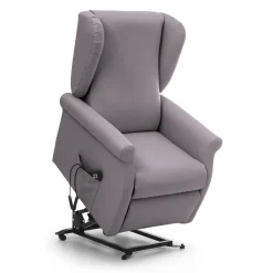 Poltrone|Poltrone Relax > Dmora Poltrona Sfoderabile Reclinabile 75x84x107h cm, Braccioli Made in Italy - Treia Grigio Chiaro