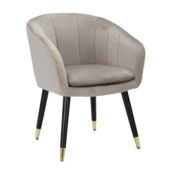 Poltrone > Dmora Poltrona Grigio oro Braccioli Materiale Struttura in Tessuto 62x58x78h cm, Colore Struttura oro - Cachi Oro, Grigio