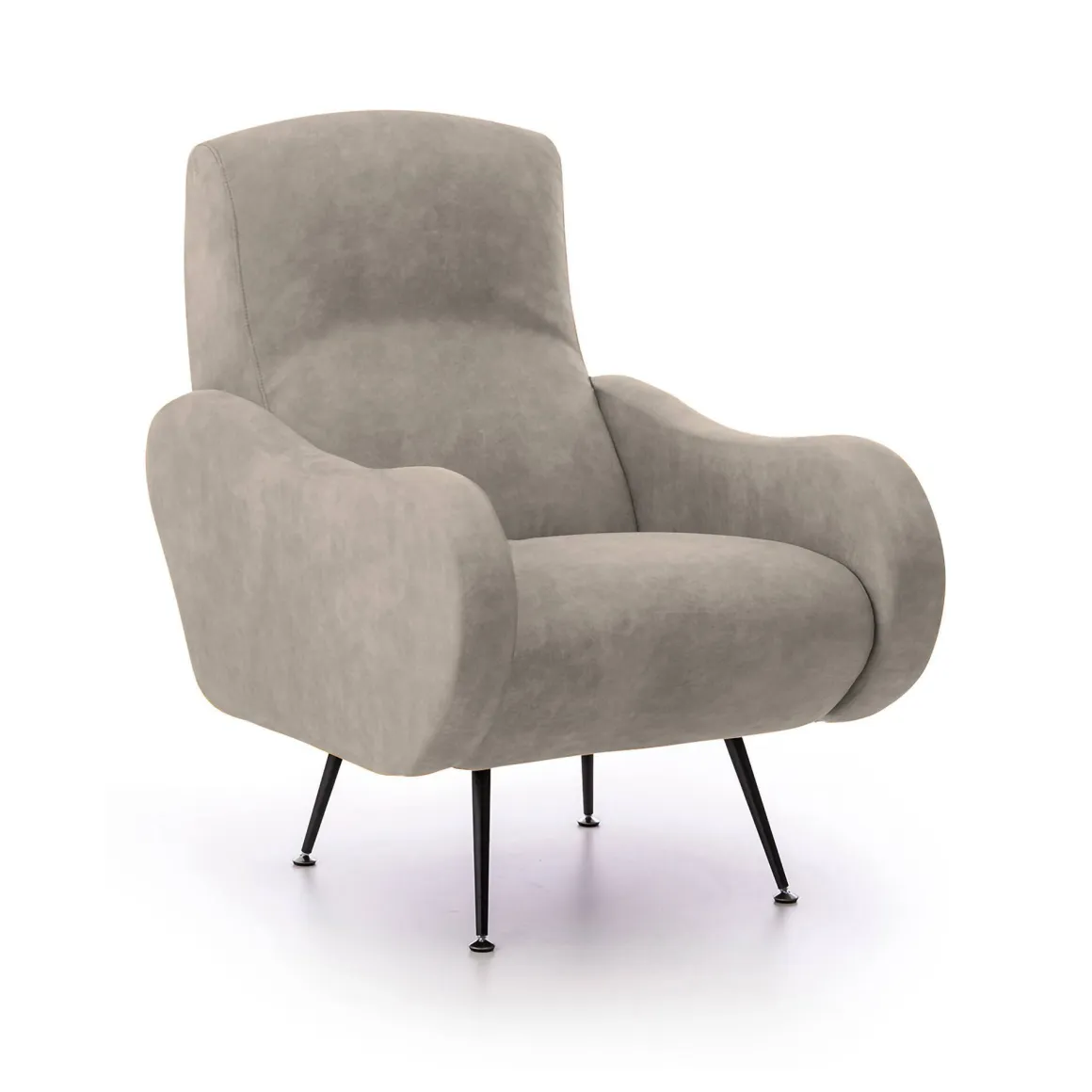 Poltrona Grigio Tortora Braccioli Peso Supportato 90 kg 70x100x98h cm, Materiale Struttura in Legno Made in Italy - Lasnigo