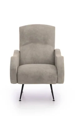 Poltrona Grigio Tortora Braccioli Peso Supportato 90 kg 70x100x98h cm, Materiale Struttura in Legno Made in Italy - Lasnigo