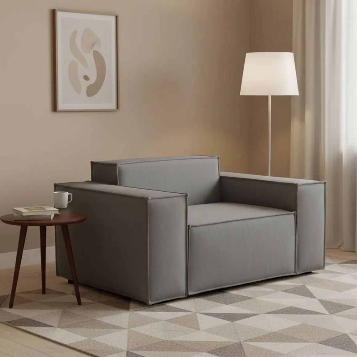 Poltrone|Poltroncine > Dmora Poltrona in legno massello e tessuto con braccioli rossa - Leonia Rosso