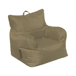Poltrone|Poltroncine > Dmora Poltrona in poliestere con braccioli - Ossidiana Beige