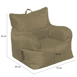 Poltrone|Poltroncine > Dmora Poltrona in poliestere con braccioli - Ossidiana Beige