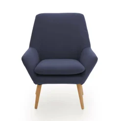 Poltrona in poliestere con braccioli blu - Anido