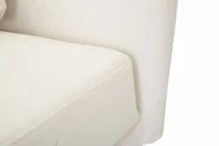 Poltrona in poliestere con braccioli crema e oro - Foster