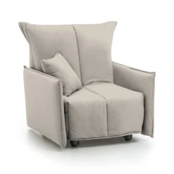 Poltrona in poliestere sfoderabile con braccioli beige - Atlantis