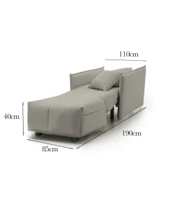 Poltrona in poliestere sfoderabile con braccioli beige - Atlantis