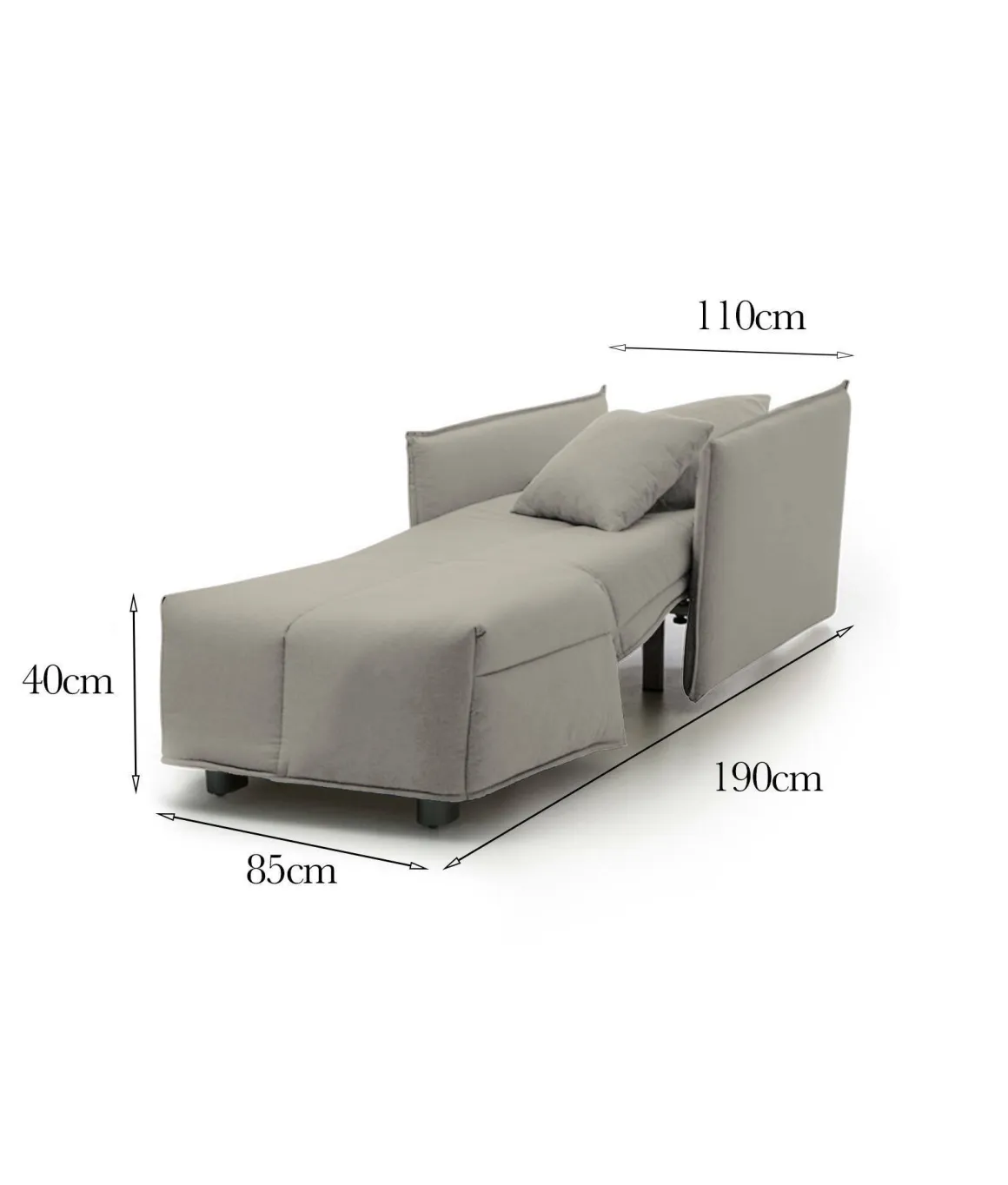Poltrona in poliestere sfoderabile con braccioli beige - Atlantis