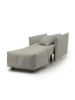 Poltrona in poliestere sfoderabile con braccioli beige - Atlantis