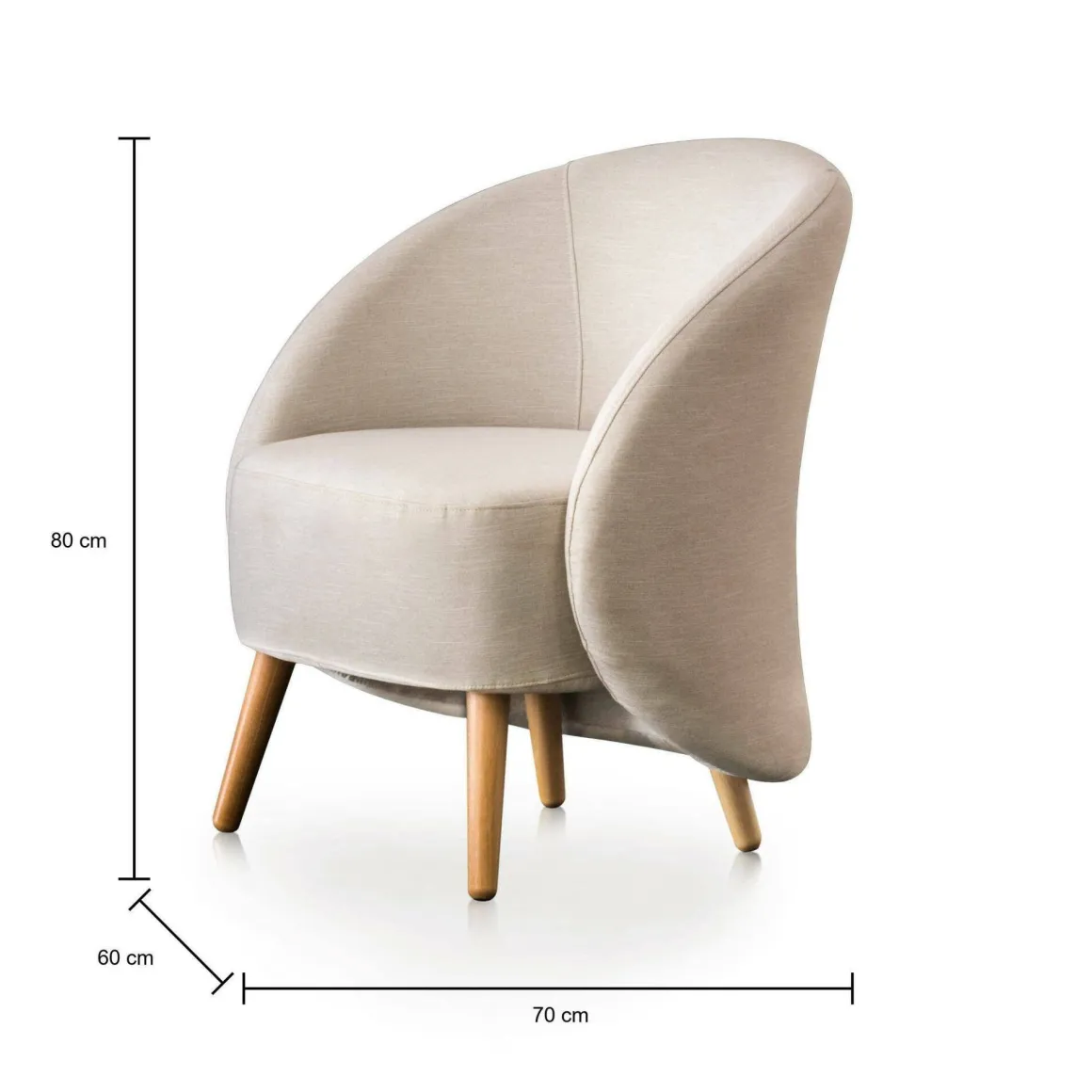 Poltrona in tessuto beige - Alla