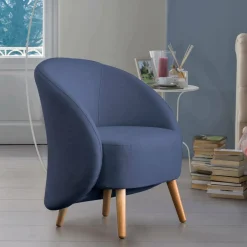 Poltrone|Poltroncine > Dmora Poltrona in tessuto - Alla Blu