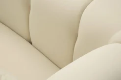 Poltrona in tessuto con braccioli crema e oro - Madama
