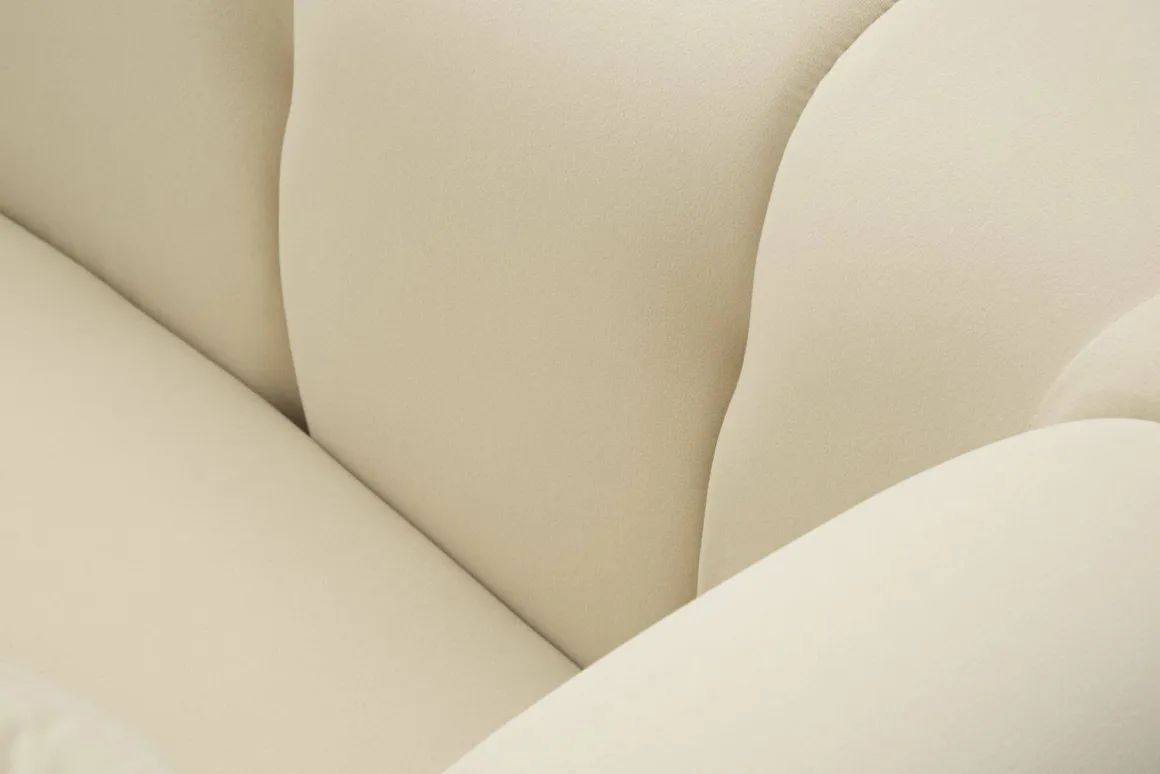 Poltrona in tessuto con braccioli crema e oro - Madama