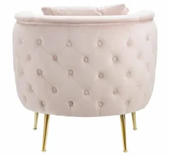 Poltrone|Poltroncine > Dmora Poltrona in tessuto con braccioli - Prampolini Rosa