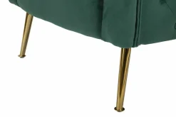 Poltrona in tessuto con braccioli verde - Prampolini